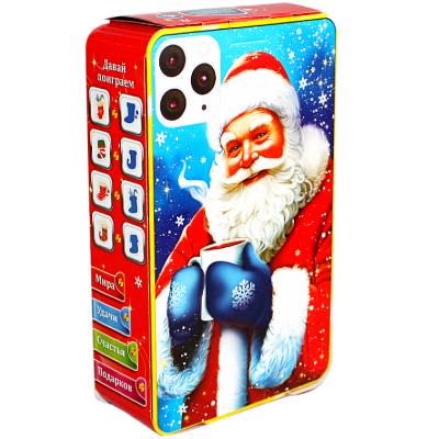 Сладкий новогодний подарок в картонной упаковке весом 400 грамм 