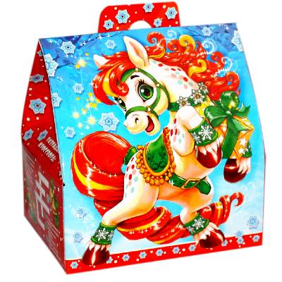 Детский подарок на Новый Год в картонной упаковке весом 400 грамм по 