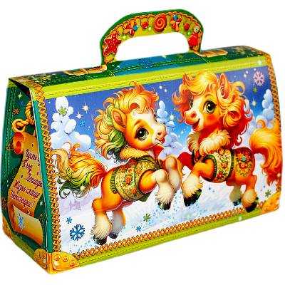 Детский новогодний подарок в картонной упаковке весом 750 грамм