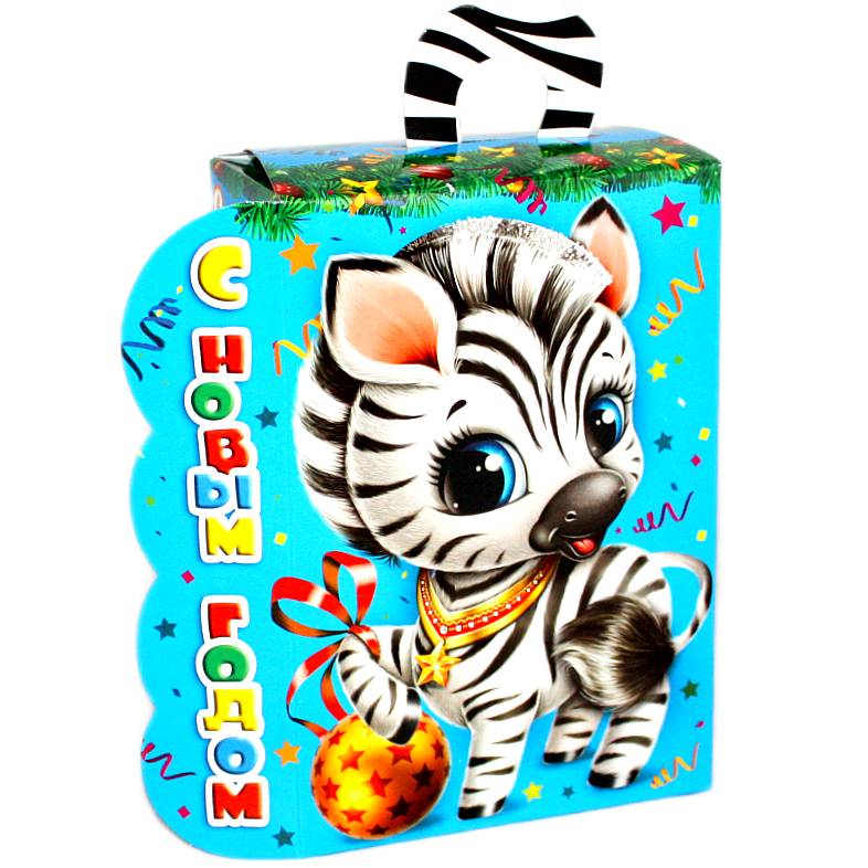 Сладкий новогодний подарок в картонной упаковке весом 600 грамм