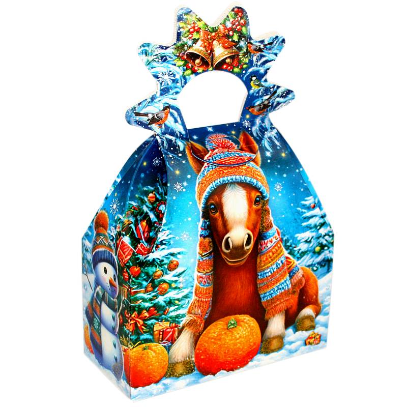 Сладкий подарок на Новый Год в картонной упаковке весом 750 грамм